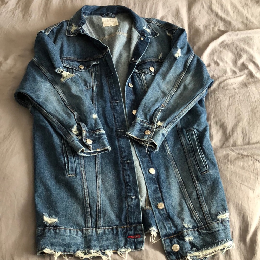 ZARA oversized long Denim Jacket